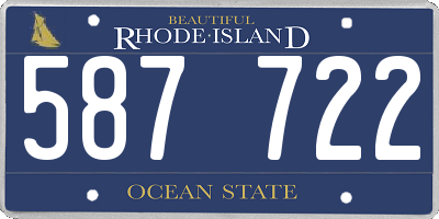 RI license plate 587722