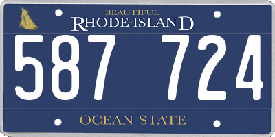 RI license plate 587724