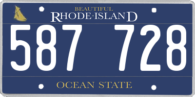 RI license plate 587728