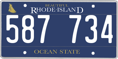 RI license plate 587734