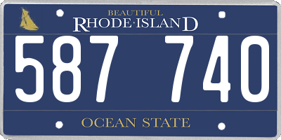RI license plate 587740