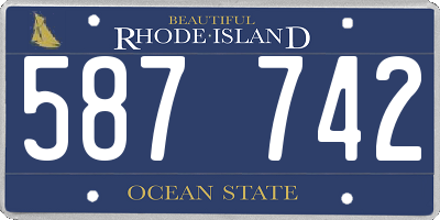 RI license plate 587742