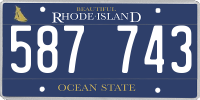 RI license plate 587743
