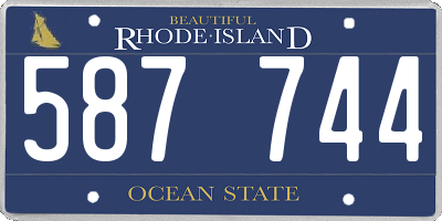 RI license plate 587744