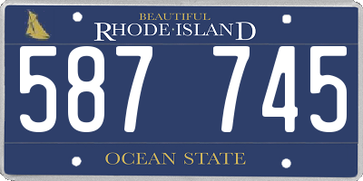 RI license plate 587745
