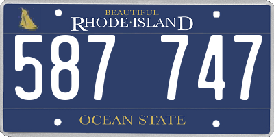 RI license plate 587747