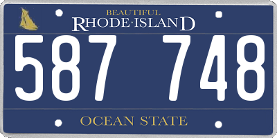 RI license plate 587748