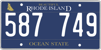 RI license plate 587749