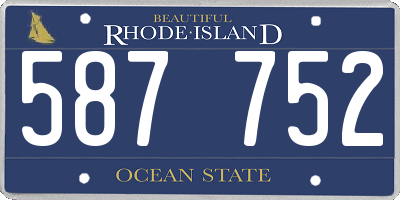 RI license plate 587752