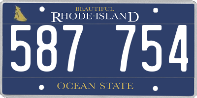 RI license plate 587754