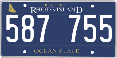 RI license plate 587755