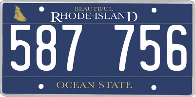 RI license plate 587756