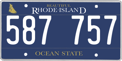 RI license plate 587757