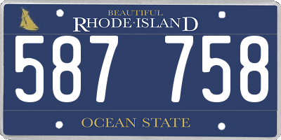 RI license plate 587758