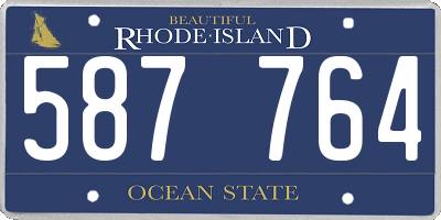 RI license plate 587764