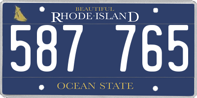 RI license plate 587765
