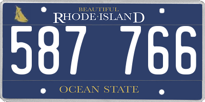 RI license plate 587766