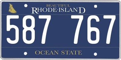 RI license plate 587767