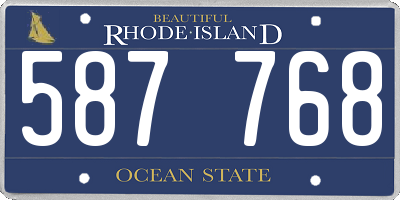 RI license plate 587768