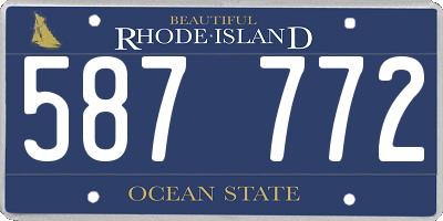 RI license plate 587772