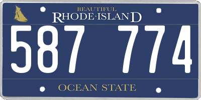 RI license plate 587774