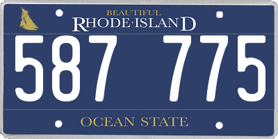 RI license plate 587775