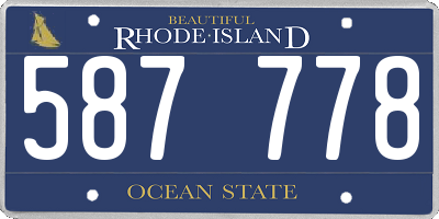RI license plate 587778