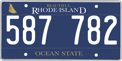 RI license plate 587782
