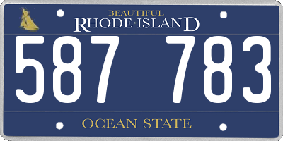 RI license plate 587783