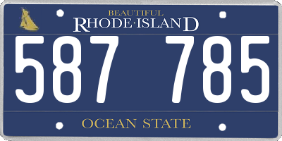 RI license plate 587785