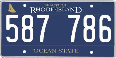 RI license plate 587786