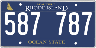 RI license plate 587787