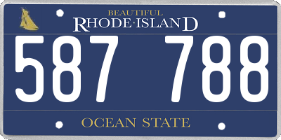 RI license plate 587788