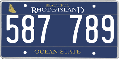 RI license plate 587789