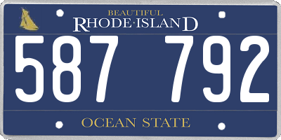 RI license plate 587792