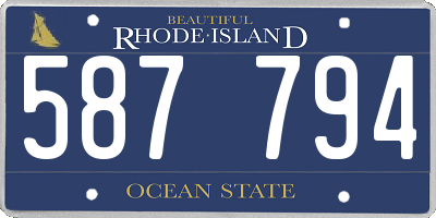 RI license plate 587794