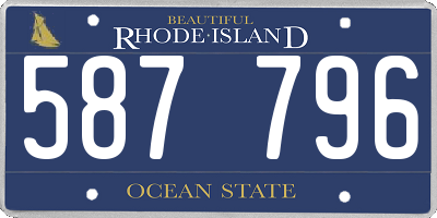 RI license plate 587796