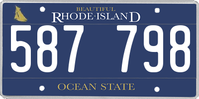 RI license plate 587798