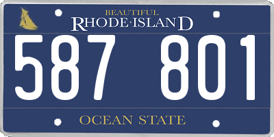 RI license plate 587801