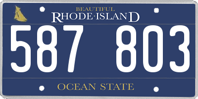RI license plate 587803