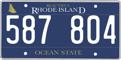 RI license plate 587804
