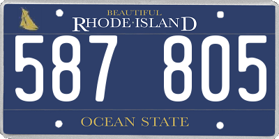 RI license plate 587805