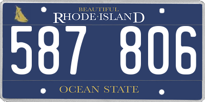 RI license plate 587806
