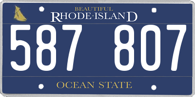 RI license plate 587807