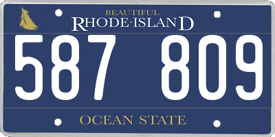 RI license plate 587809
