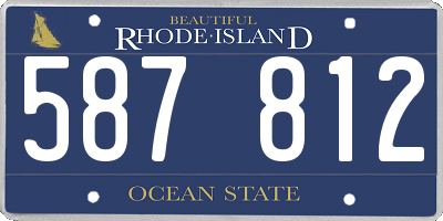 RI license plate 587812