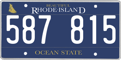 RI license plate 587815