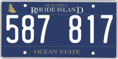RI license plate 587817