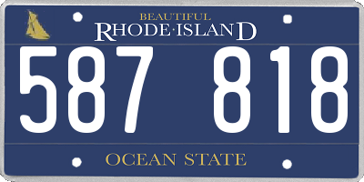 RI license plate 587818