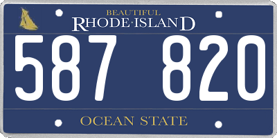 RI license plate 587820